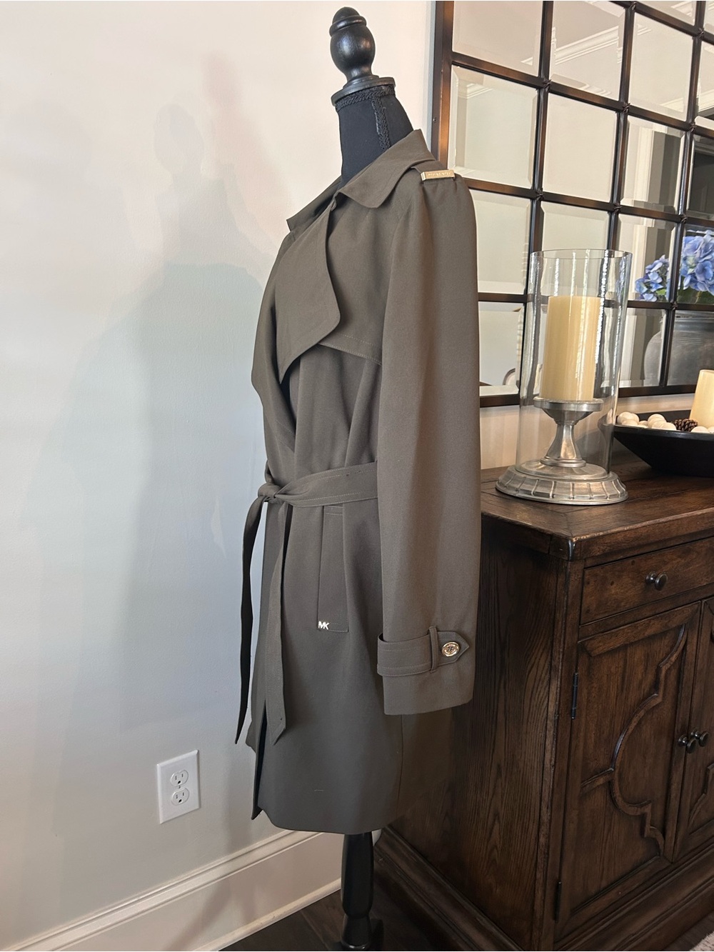 Michael Kors women’s olive green trench coat